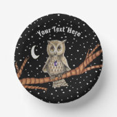 Bols En Carton Joli Chouette Cristal Collier Lune Étoiles Noir (Recto)