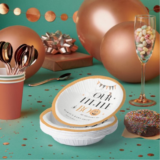 Bols En Carton Joli Citrouille Halloween Baby shower Little Boo (Multi)