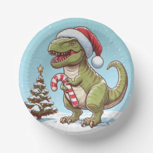 Bols En Carton Joli dinosaure en canne de bonbon de Noël