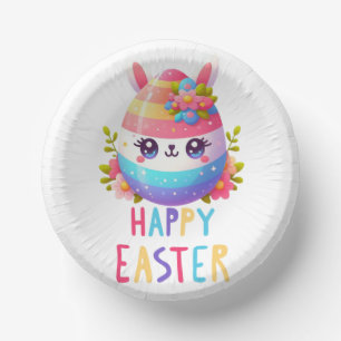 Bols En Carton Joli lapin de Pâques aux œufs colorés