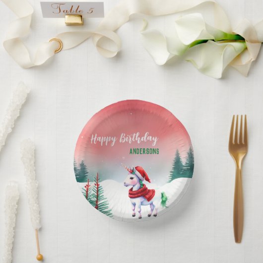 Bols En Carton Jolie licorne Père Noël fête de Noël (Mariage)