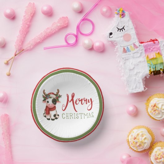 Bols En Carton Jolie vache de Noël mignonne (Fête)