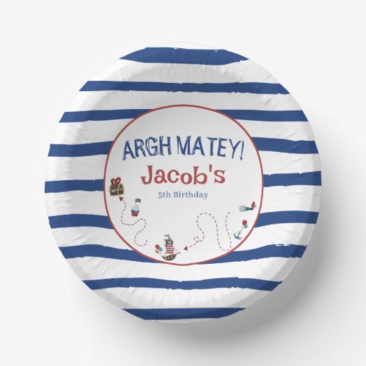 Bols En Carton Jolly roger Pirate fête d'anniversaire (Recto)