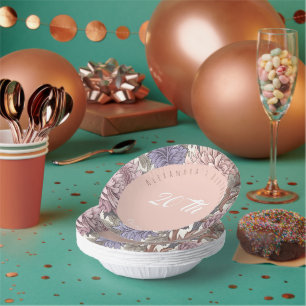 Bols En Carton Jovey doux violet et rose classe floral Anniversai