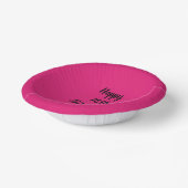 Bols En Carton Joyeux 16e anniversaire rose noir Nom personnalisé (Angulaire)