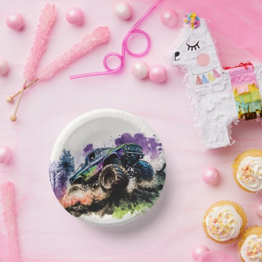 Bols En Carton Joyeux anniversaire Monster Truck Smash Crash Boy (Fête)