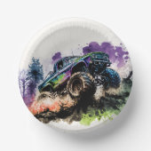 Bols En Carton Joyeux anniversaire Monster Truck Smash Crash Boy (Recto)