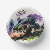 Bols En Carton Joyeux anniversaire Monster Truck Smash Crash Boy (Recto)