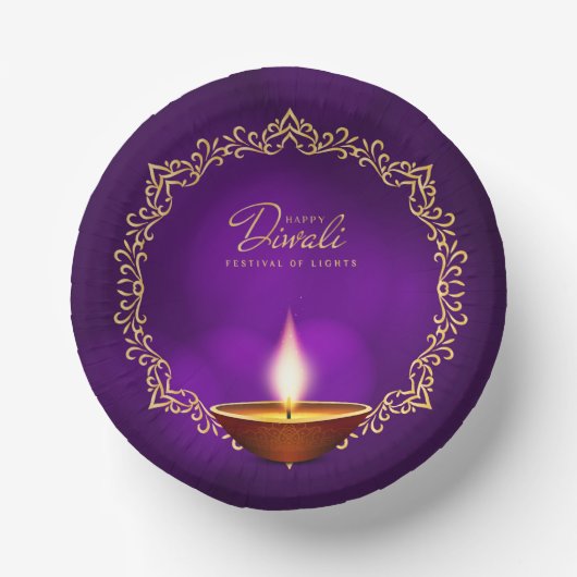 Bols En Carton Joyeux Diwali violet (Recto)