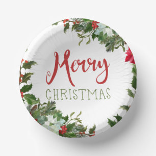 Bols En Carton Joyeux Noël de verdure