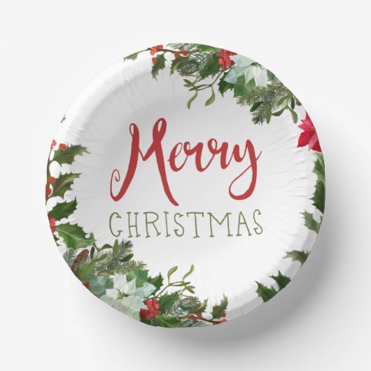 Bols En Carton Joyeux Noël de verdure (Recto)