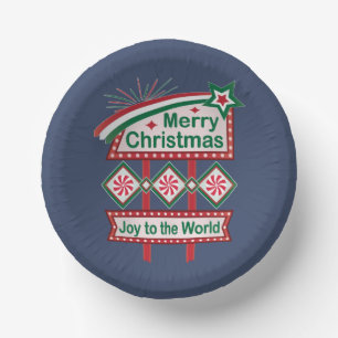 Bols En Carton Joyeux Noël Rétro Marquee – Joie au Monde