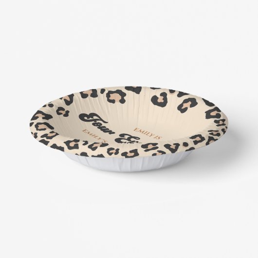 Bols En Carton Leopard Cheetah Four Ever Wild 4ème anniversaire (Angulaire)