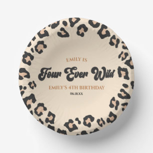 Bols En Carton Leopard Cheetah Four Ever Wild 4ème anniversaire