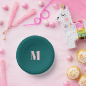 Bols En Carton LETTRE INITIALE MONGRAPHIQUE MINIMALE Rose Vert (Fête)