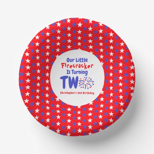 Bols En Carton Little Firecracker 2e anniversaire (Recto)