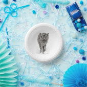 Bols En Carton Loup noir en colère dans la neige, hiver sauvage (Fête)