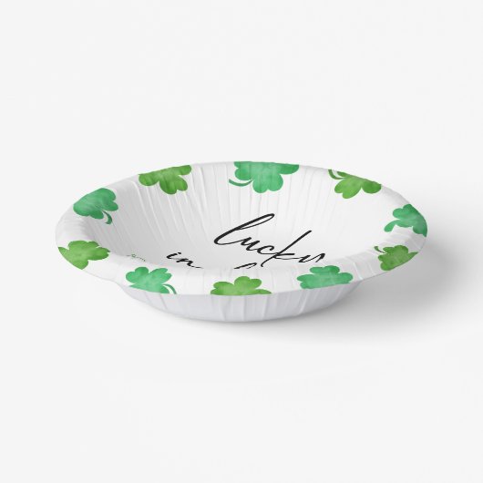 Bols En Carton Lucky In Love Green Shamrock Clovers Fête des mari (Angulaire)