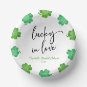 Bols En Carton Lucky In Love Green Shamrock Clovers Fête des mari (Recto)
