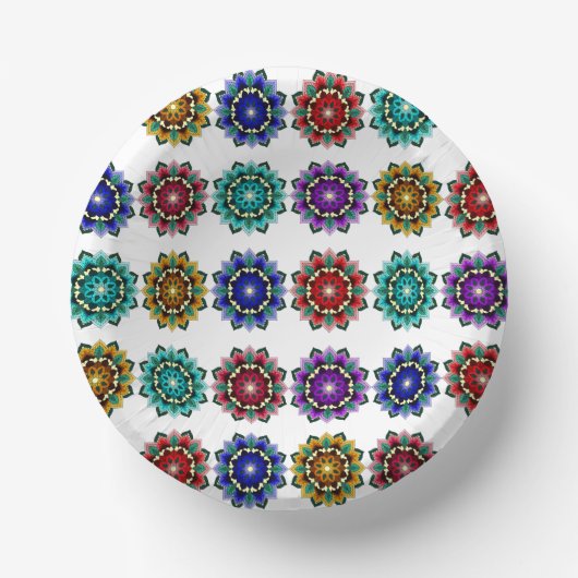 Bols En Carton Mandala en différentes couleurs (Recto)