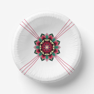 Bols En Carton Mandala Motif 02 en plaque de papier rose profond