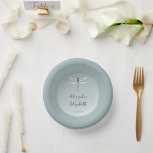 Bols En Carton Mariage de libellules turquoise