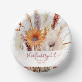 Bols En Carton Mariage floral Boho d'automne | Blanc (Recto)