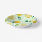 Bols En Carton Mariage moderne jaune citron floral script (Angulaire)