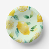 Bols En Carton Mariage moderne jaune citron floral script (Recto)