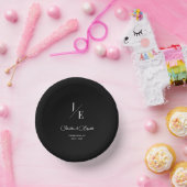 Bols En Carton Mariage monogramme minimal | Noir (Fête)