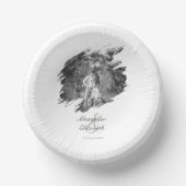 Bols En Carton Mariage photo moderne Brushstroke | BLANCHE (Recto)