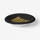 Bols En Carton Mariée à être Texte Pailleté Or avec Nom, Noir (Angulaire)