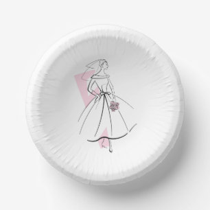 Bols En Carton Mariée Fashion Rose 