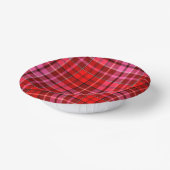 Bols En Carton Maroon Red Pink Plaid Tartan Design  (Angulaire)