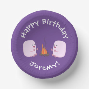 Bols En Carton Marshmallows mignons roses par dessin animé sur le