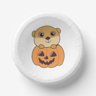 Bols En Carton Meerkat En Citrouille Mets Animaux Joyeux Hallowee