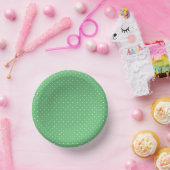 Bols En Carton Micro pois blanc - Vert été (Fête)
