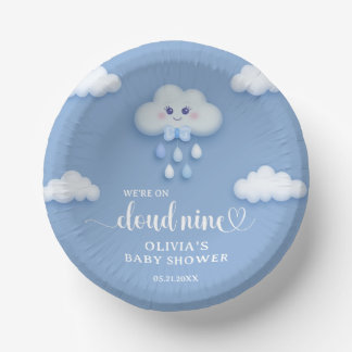 Bols En Carton Mignons nuage blanc moelleux neuf baby shower bleu