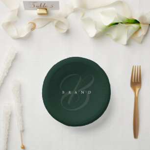 Bols En Carton Minimal Deep Forest Green Elegant Monogram Company