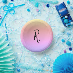 Bols En Carton Monogramme Couleurs arc-en-ciel personnalisées