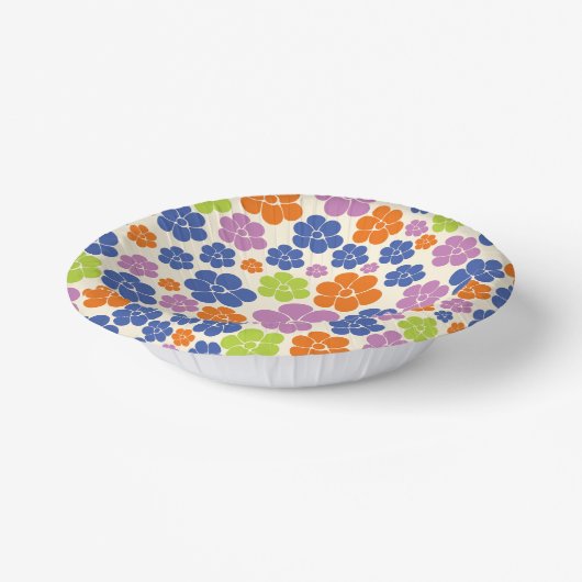 Bols En Carton Motif à fleurs - Bleu, Orange, Violet, Vert (Angulaire)