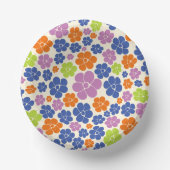 Bols En Carton Motif à fleurs - Bleu, Orange, Violet, Vert (Recto)