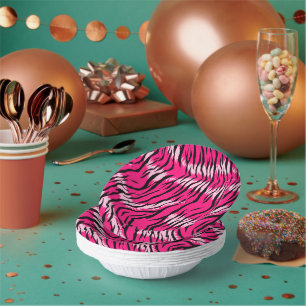 Bols En Carton Motif de peau d'animal Tigre Rose