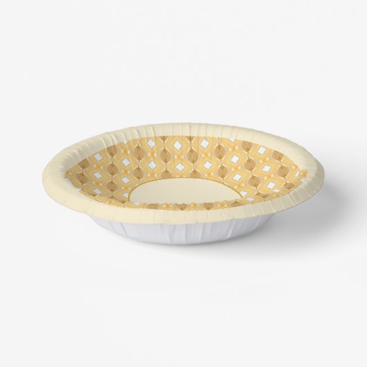 Bols En Carton Motif En Or Et Crème (Angulaire)