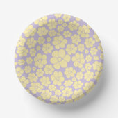Bols En Carton Motif Fleur - Pastel Jaune et Violet (Recto)