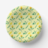 Bols En Carton Motif floral avec rose jaune et fleurs de tulipe (Recto)