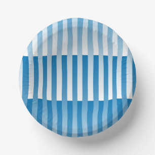Bols En Carton Motif rayé bleu blanc