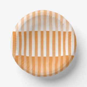 Bols En Carton Motif rayé orange et blanc