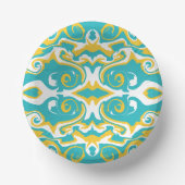 Bols En Carton Motif torride en Turquoise et Jaune (Recto)