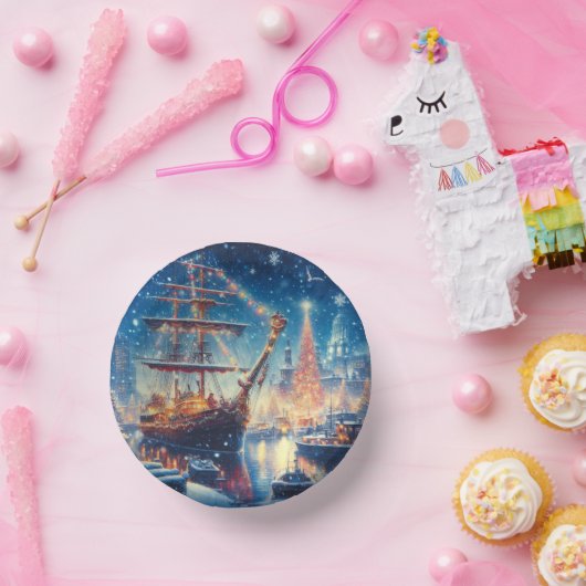 Bols En Carton Navire à quai Noël/hiver (Fête)